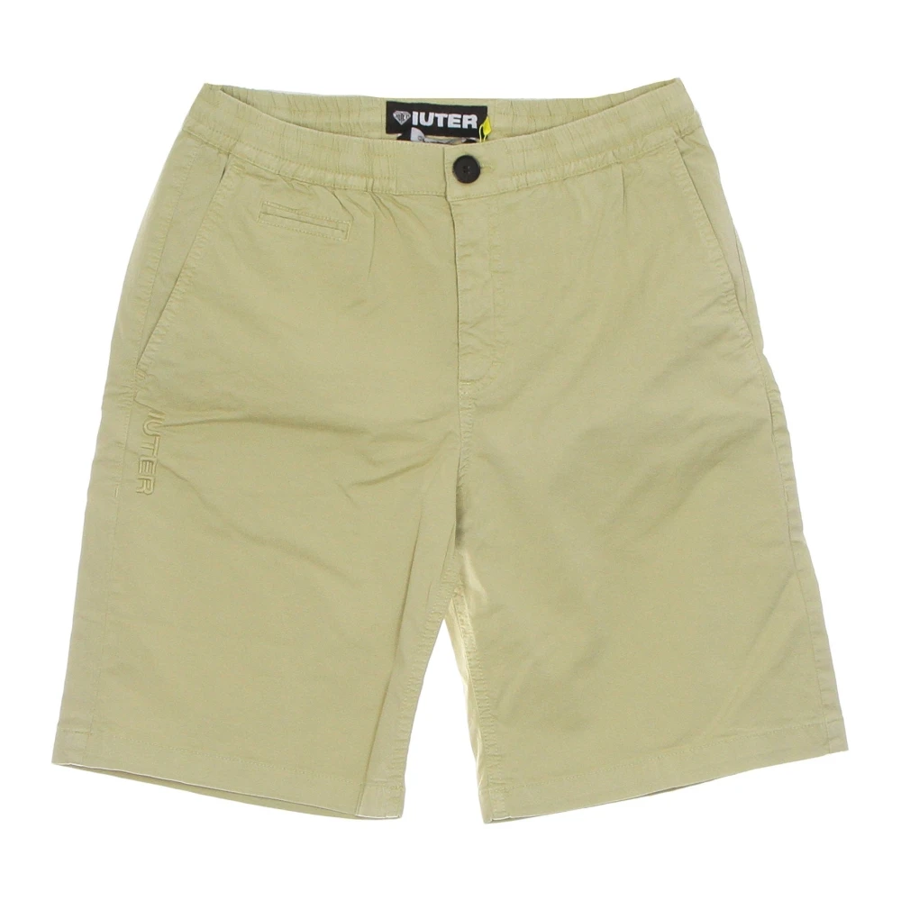 Iuter Uomo Beige Jogger Shorts Tessuto Leggero