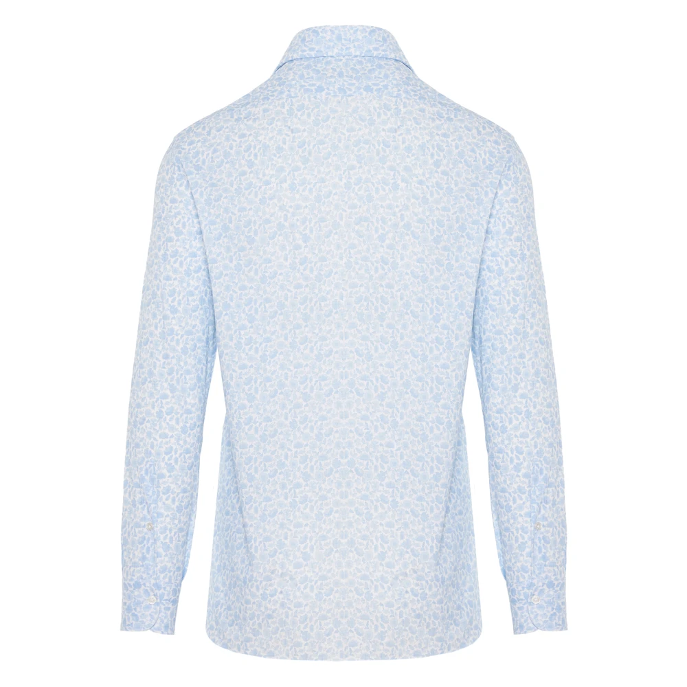 Barba Italiaans katoenen overhemd 100% katoen Blue Heren