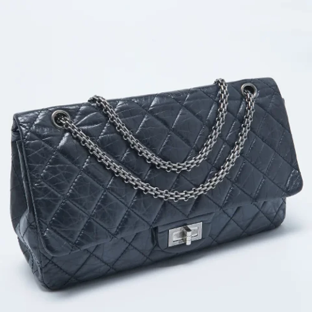 Chanel Vintage Pre-owned Leather chanel-bags Blue Dames