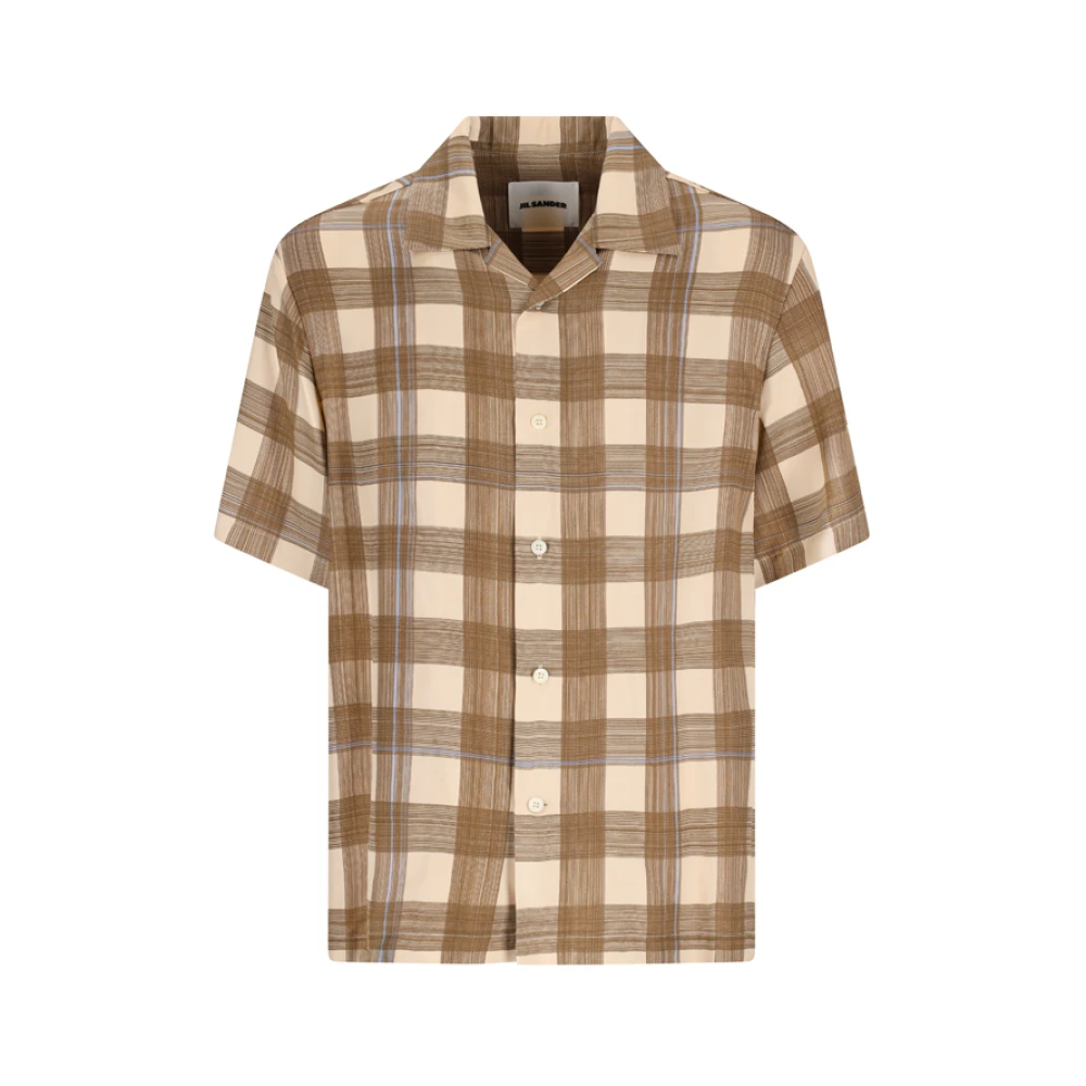 Jil Sander Mannelijk Beige Overhemden Heren, M, Short Sleeve Shirt