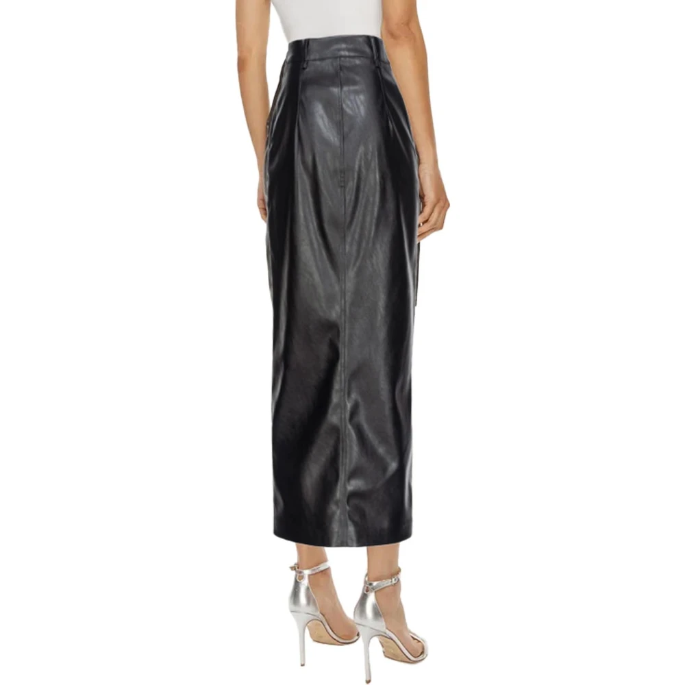 pinko Imitatieleren rok met rechte lijn Black Dames