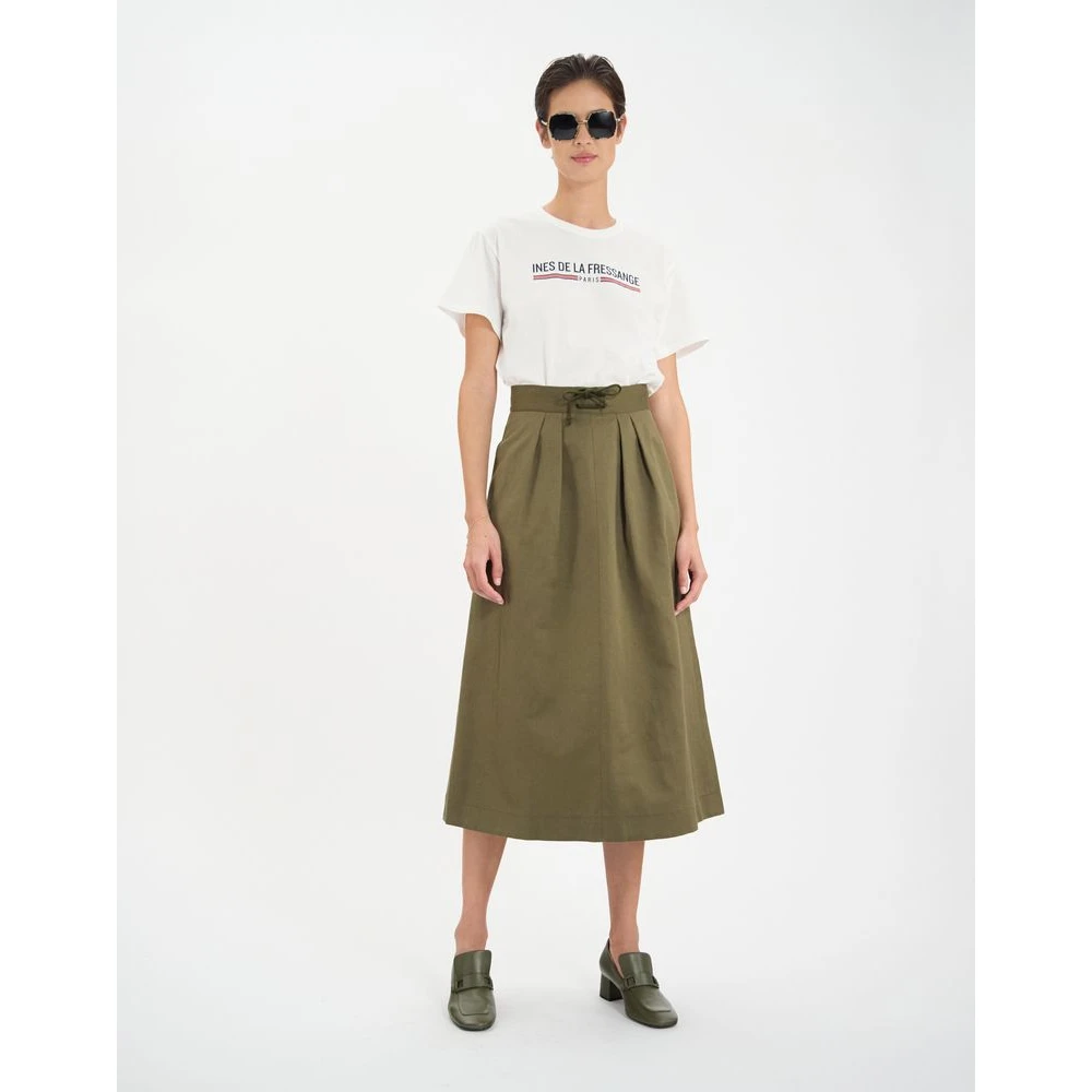 Ines De La Fressange Paris Maud geplooide rok van katoen Green Dames
