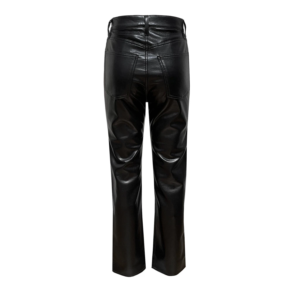 Agolde Leather Trousers Black Dames