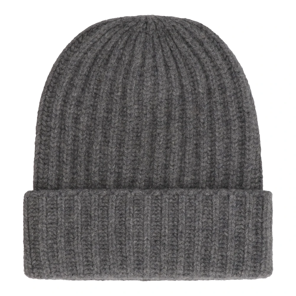 Malo Kasjmier Geribbelde Gebreide Beanie Muts Gray Unisex