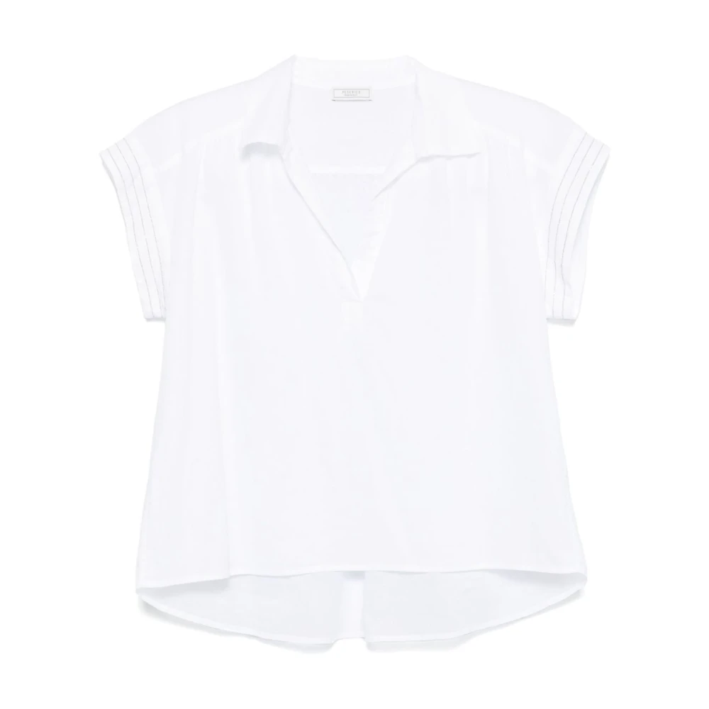 PESERICO Elegante witte blouse voor vrouwen White Dames