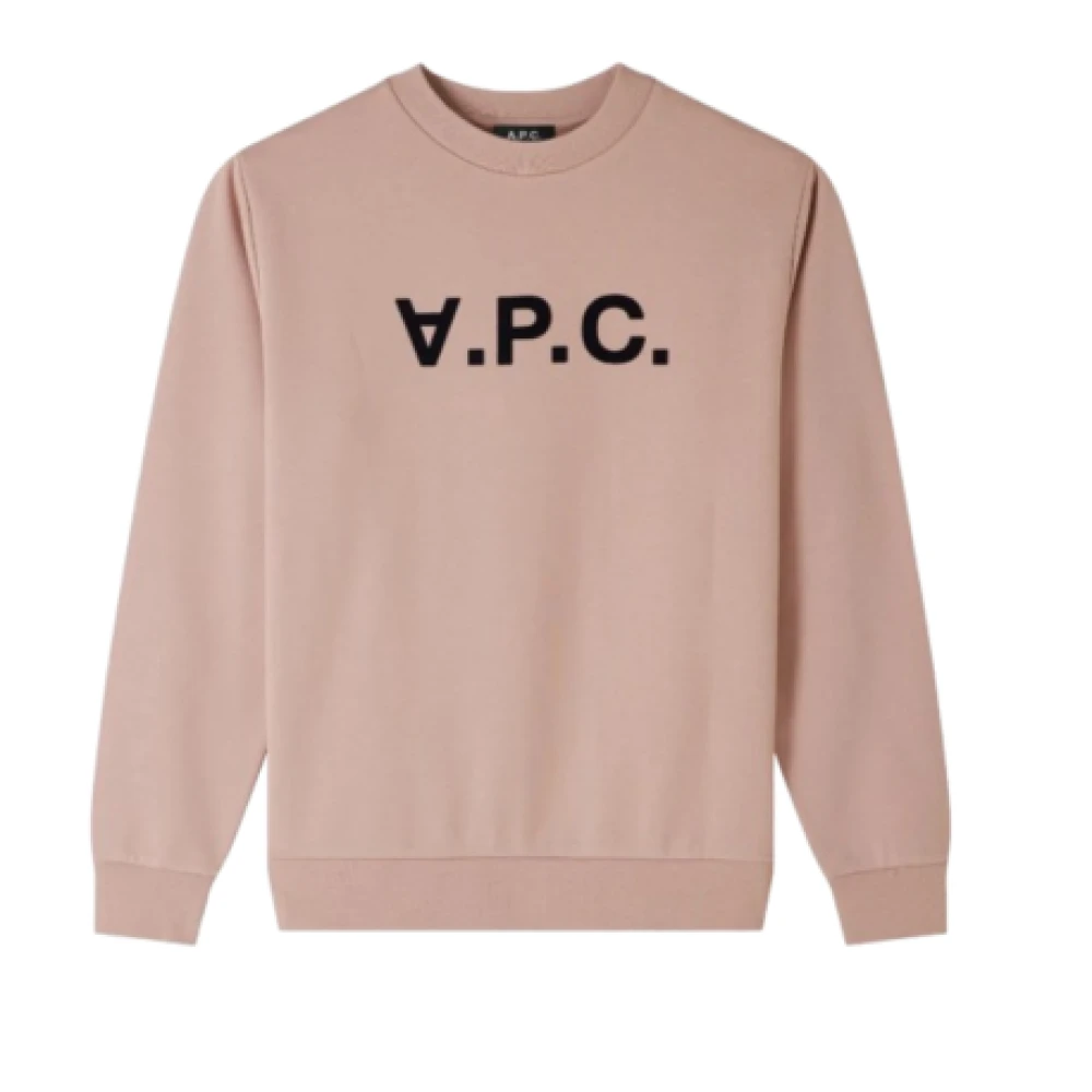 A.p.c. Velours Unisex Sweater Pink Heren