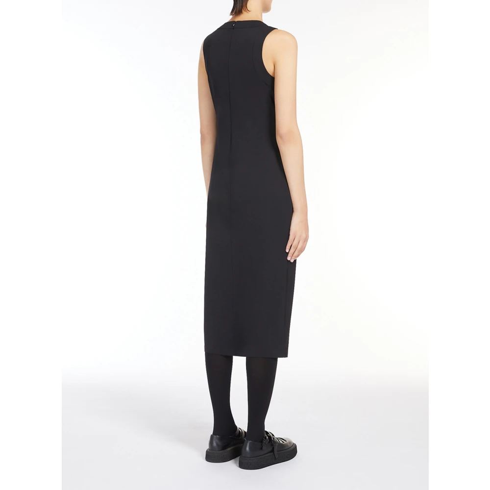 Max Mara Elegante Zwarte Slim Fit Jurk Black Dames