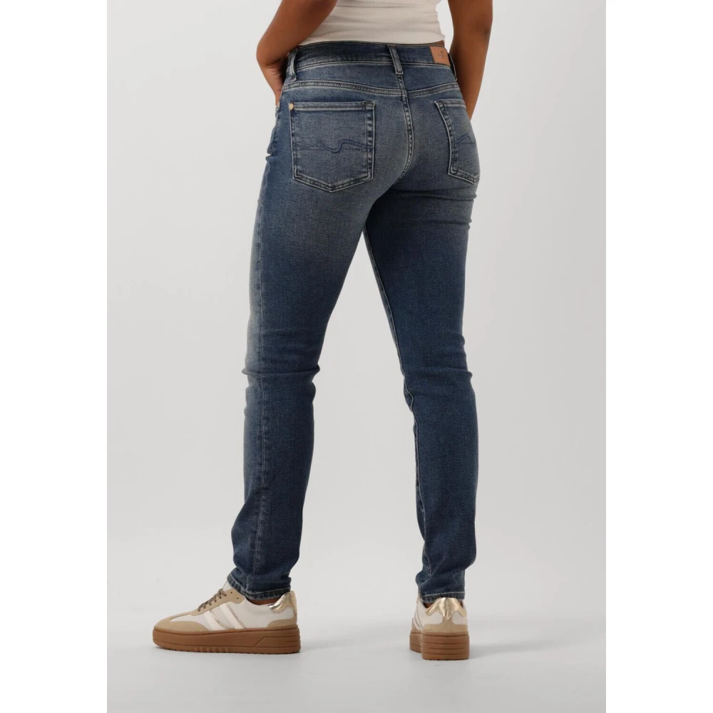 7 For All Mankind Slim Fit Jeans Donkerblauw Blue Dames