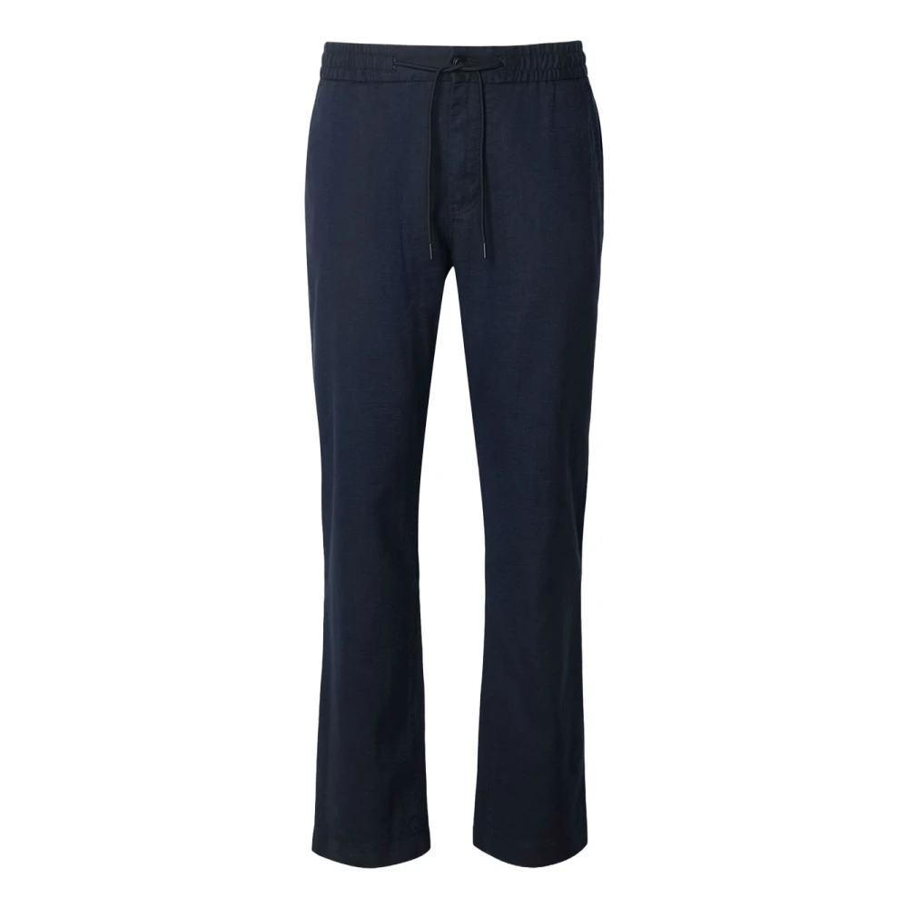 Hugo Boss Blauwe Linnen Jogger Broek Blue Heren