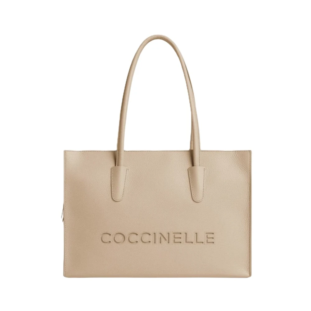 Coccinelle Beige Shopping Bags, Female, One Size, Myrtha26 Tote Bag