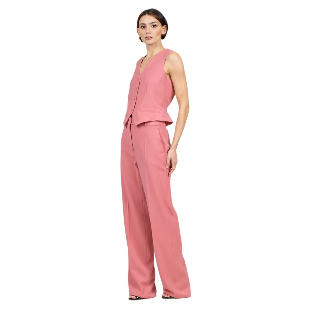 Max Mara Studio Op Maat Gemaakte Fard Wollen Vest Pink Dames