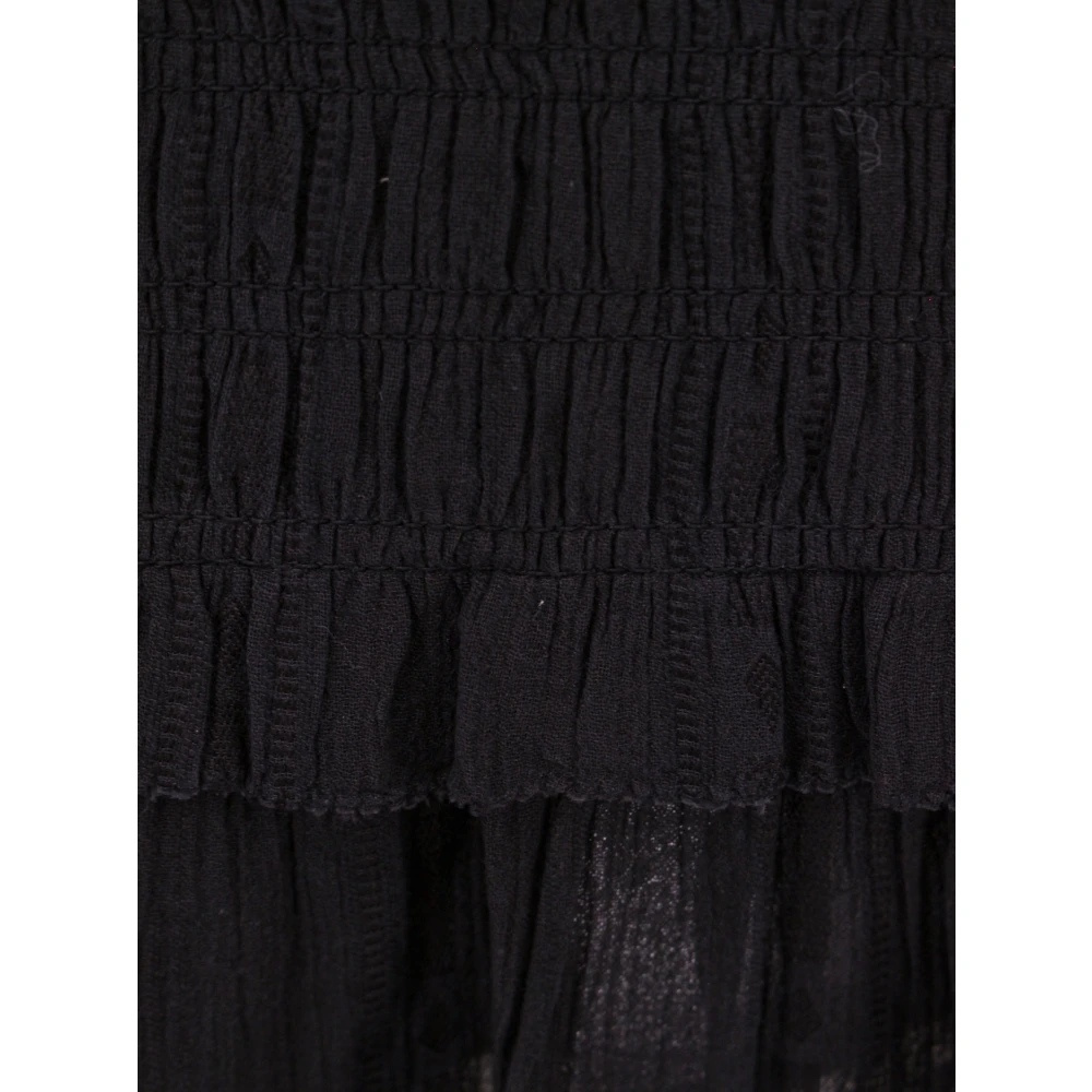Isabel marant Zwarte rok met hoge taille en dubbele volant Black Dames