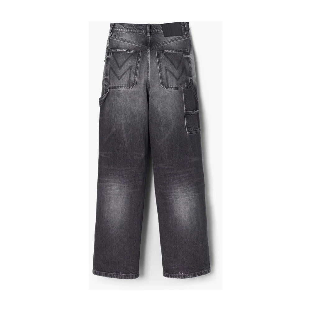 Marc Jacobs Zwarte Gewassen Oversize Denim Jeans Black Dames