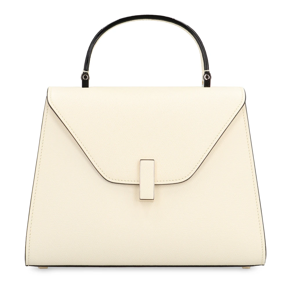Valextra Kalfsleren handtas met flip-lock sluiting Beige Dames