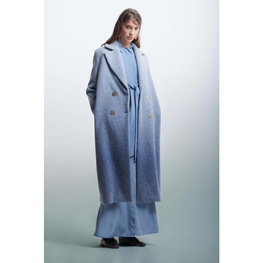 Kocca Gradient Double-Breasted Mantel Blue Dames