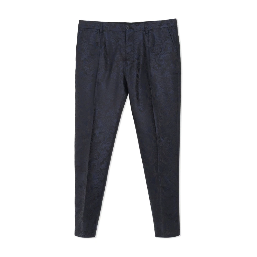 Dolce & Gabbana Black Suit Trousers, Male, Xl, Jacquard Trousers