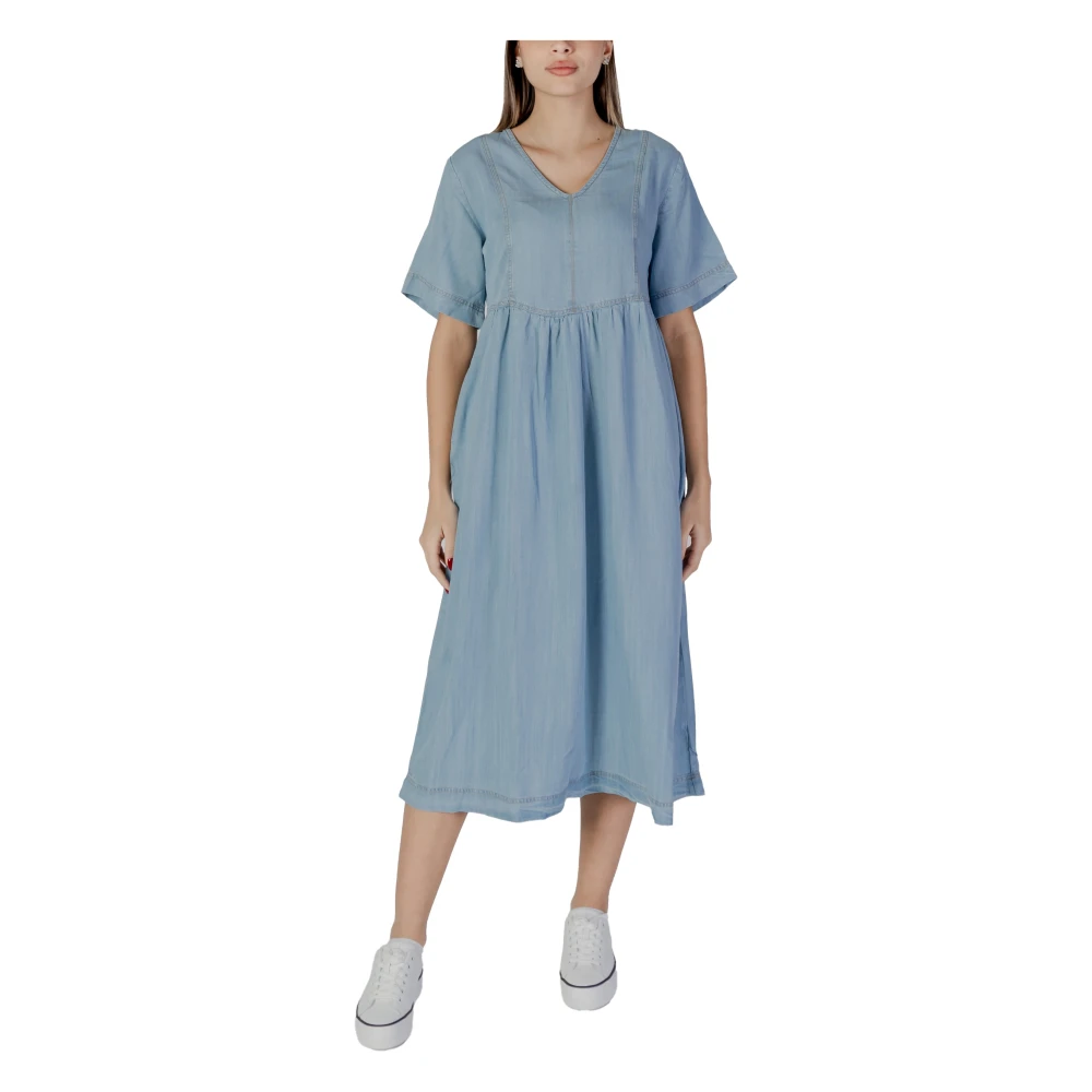 b.Young Lente Zomer Katoenen Jurken Collectie voor vrouwen Blue Dames