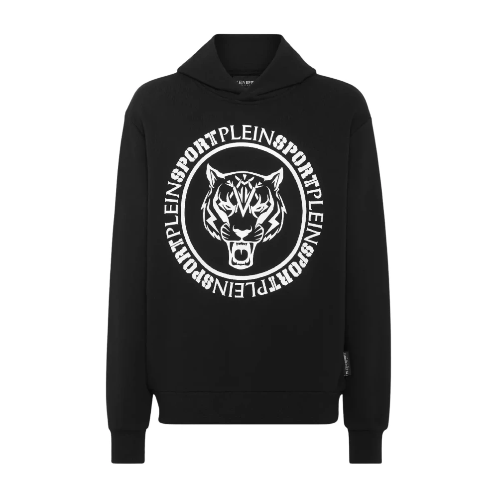 Plein Sport Zwarte Hoodie Carbon Tiger Stijlvol Model Black Heren