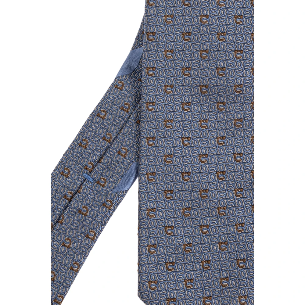 Salvatore Ferragamo Zijden stropdas Blue Heren