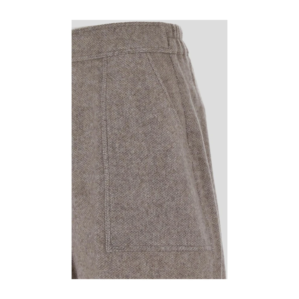 Gentryportofino Melange Virgin Wool Shorts Beige Dames