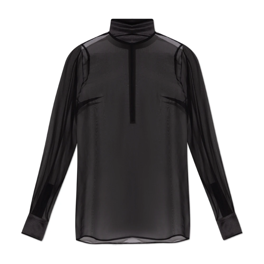 Dolce & Gabbana Transparante top met opstaande kraag Black Dames