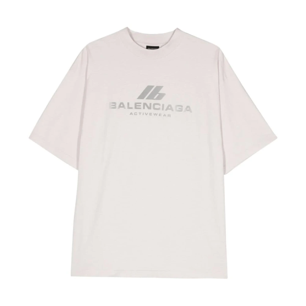 Balenciaga Logo Print T-shirt Ljusgrå Gray, Herr