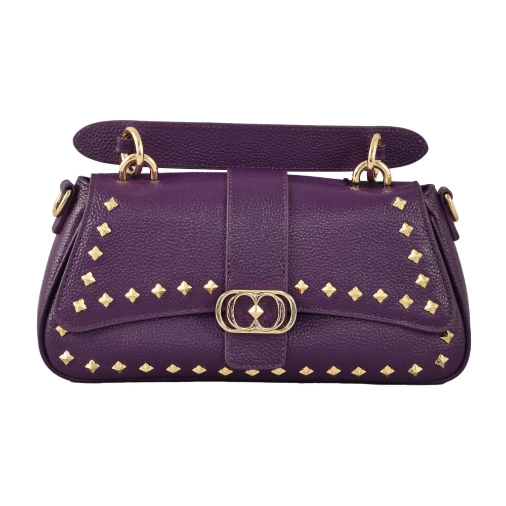 La Carrie Leren Schoudertas Purple Dames