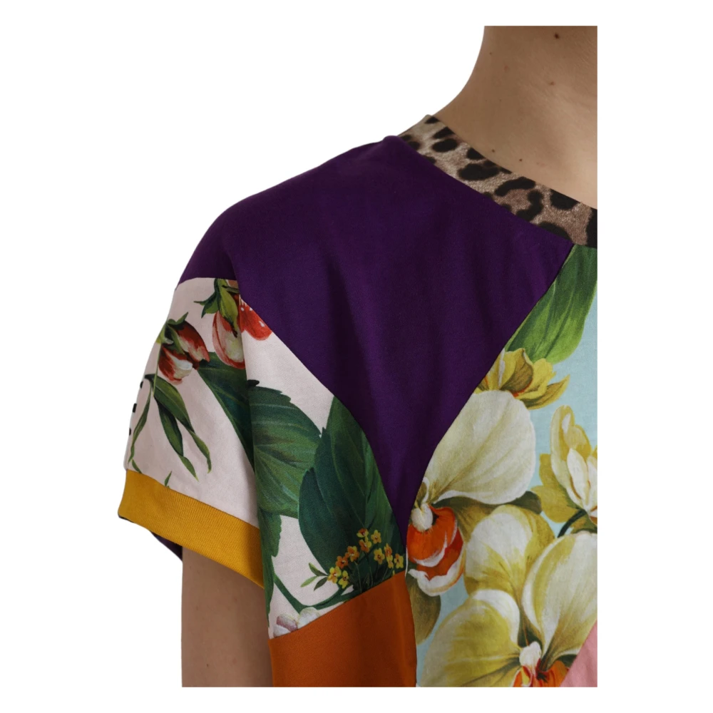 Dolce & Gabbana Patchwork Zijde Katoen Blouse Top Multicolor Dames