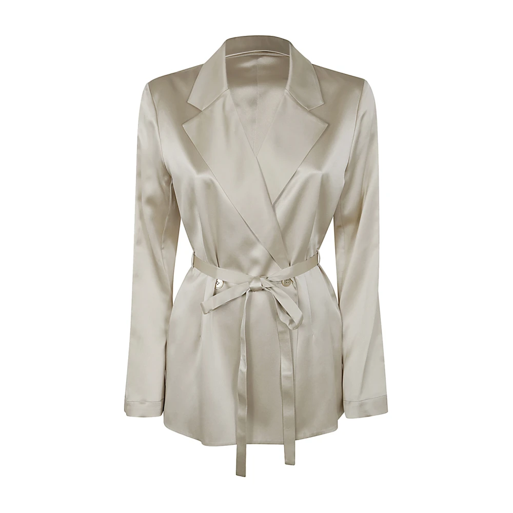 Joseph Zijden Satijnen Jas Oat Beige Dames