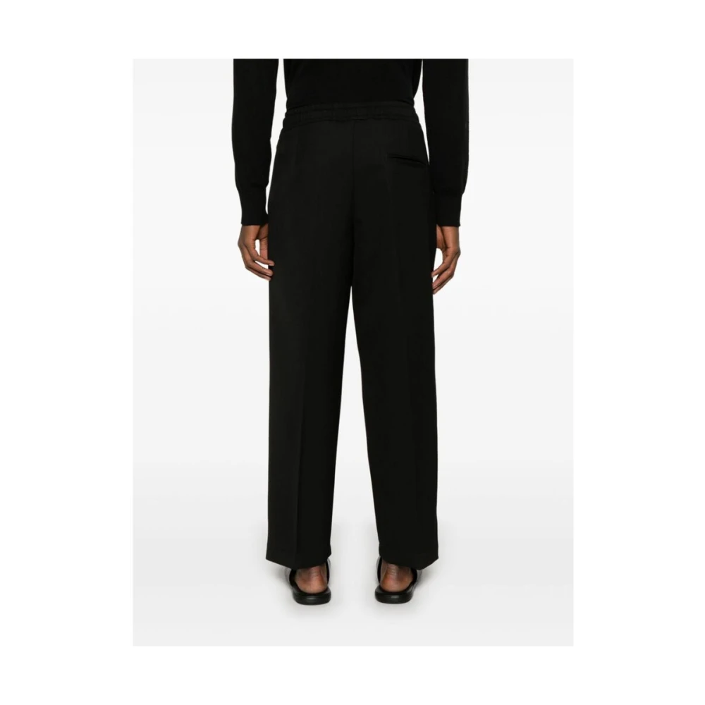 Costumein Zwarte Wol Trekkoord Broek Black Heren