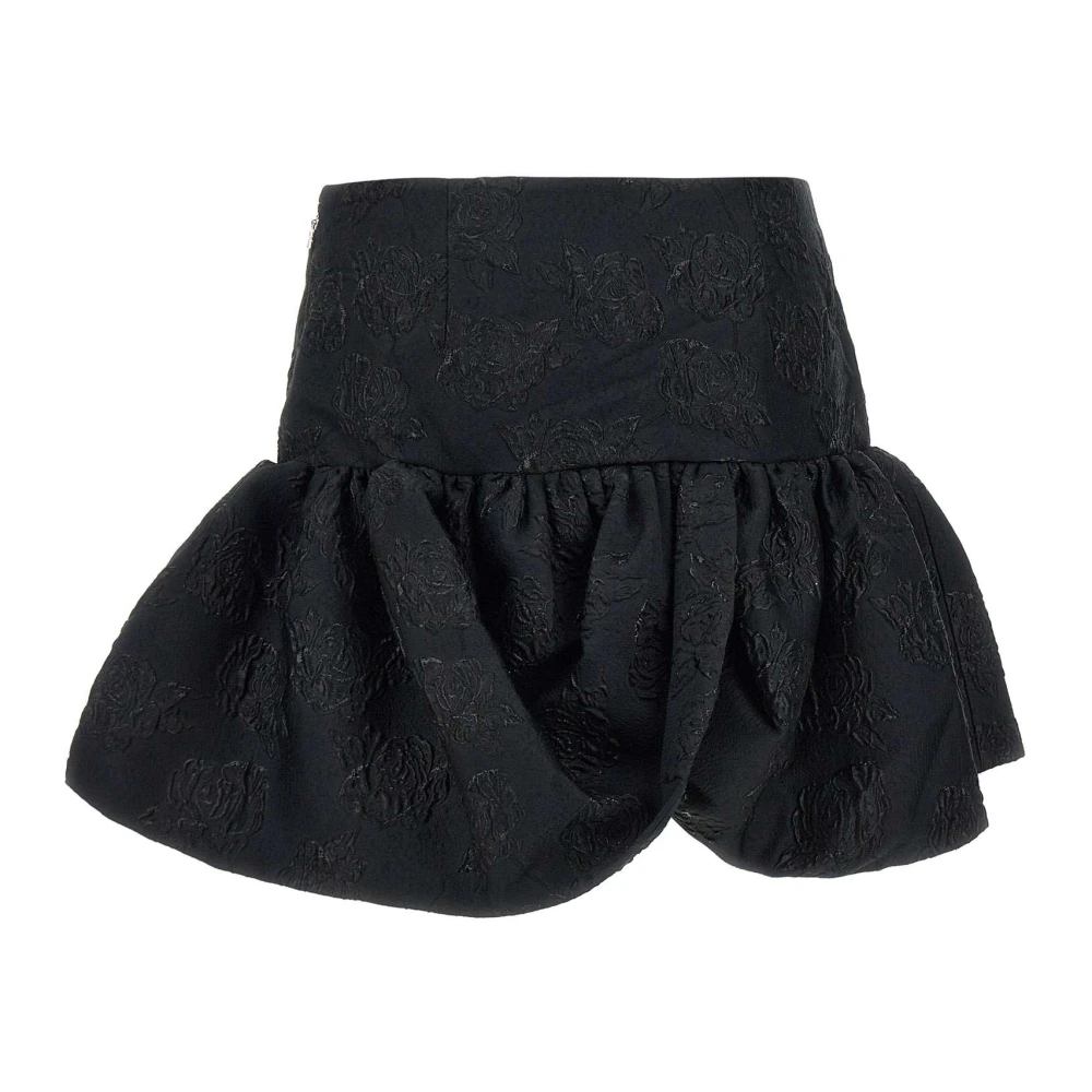 Rotate Birger Christensen Jacquard Minirok met Bloemenborduursel Black Dames