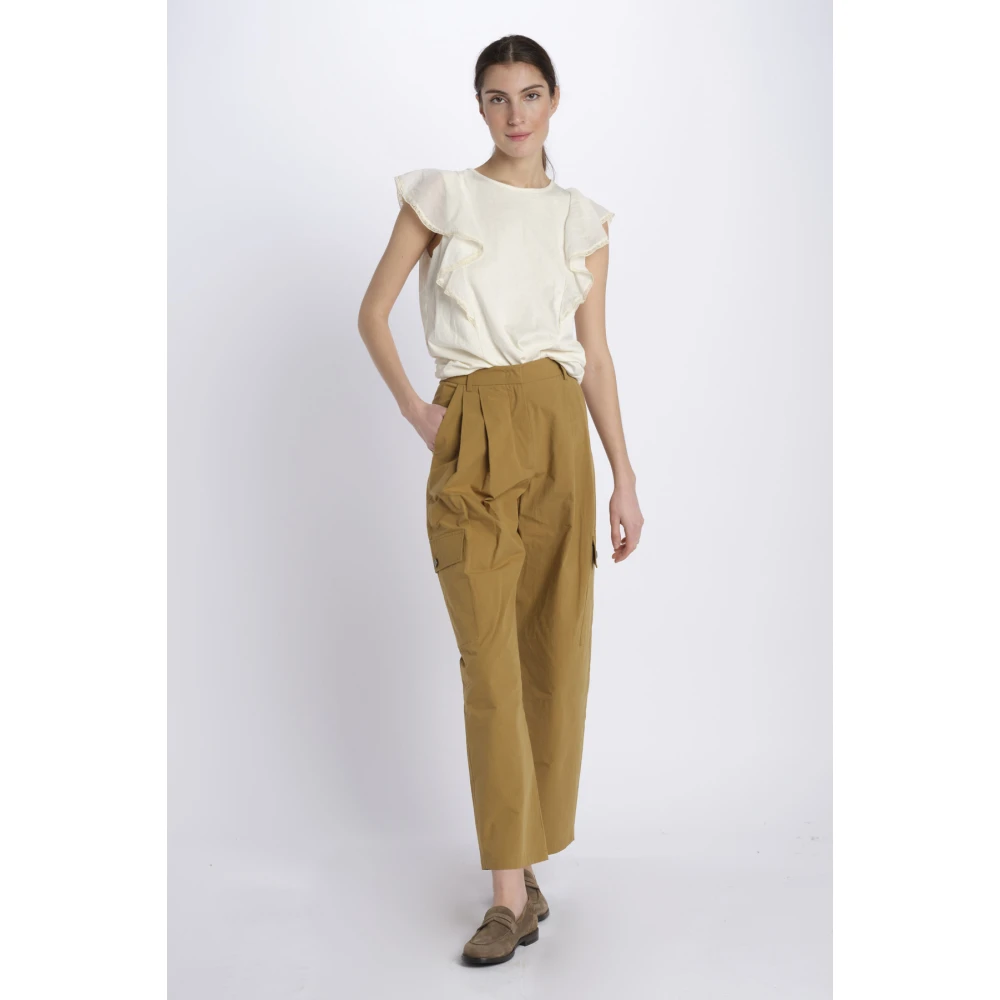 Attic and Barn Bruine Cargo Broek 100% Katoen Brown Dames