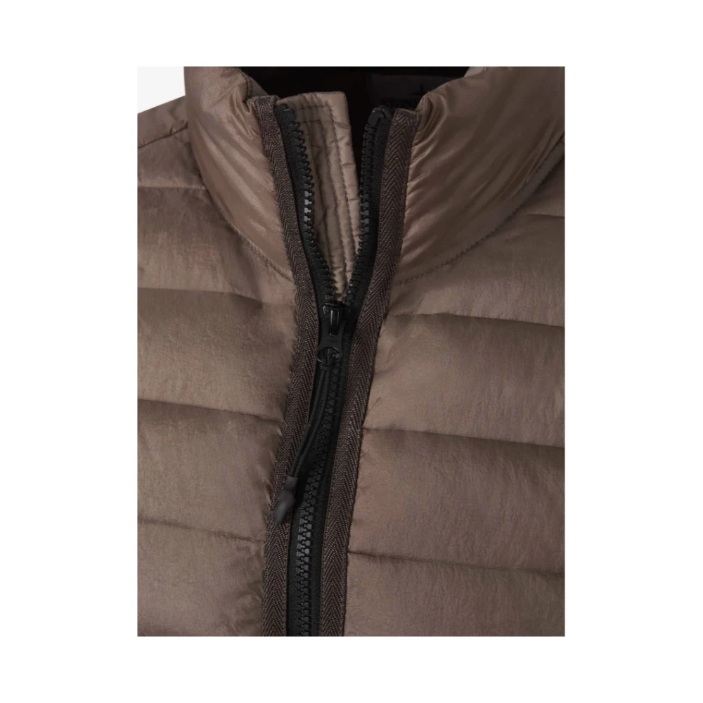 Stone Island Lichtbruine donsjas Geweven Kamers Brown Heren