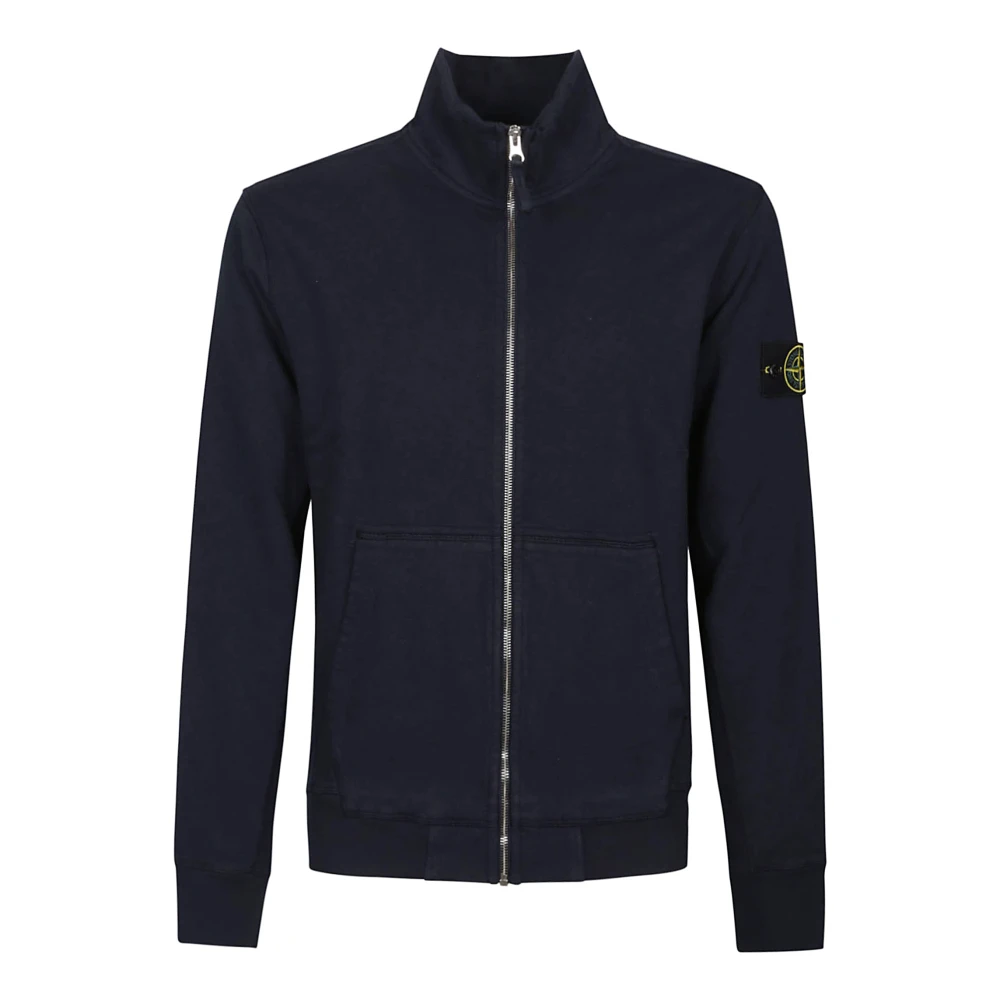 Stone Island Stijlvolle Zip-Up Sweatshirt Blue Heren