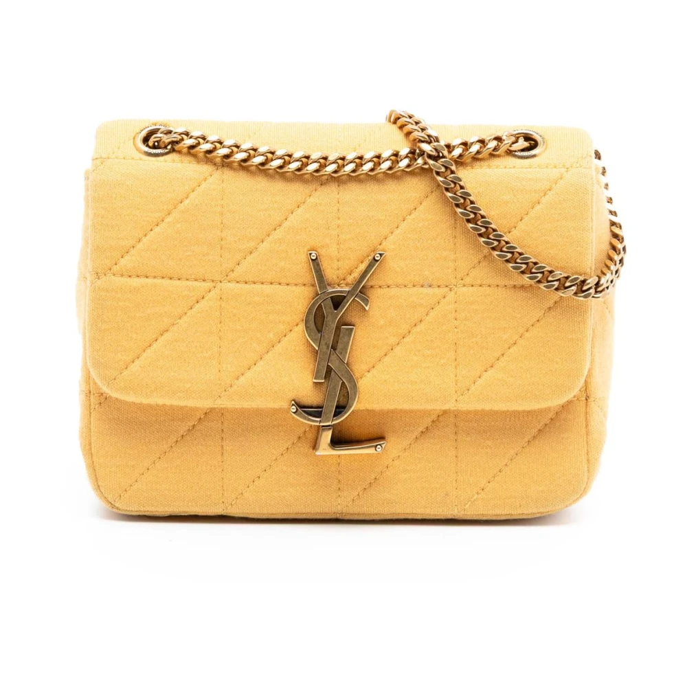 Saint Laurent Vintage Women's Yellow Pre-Owned Chain Shoulder Bag