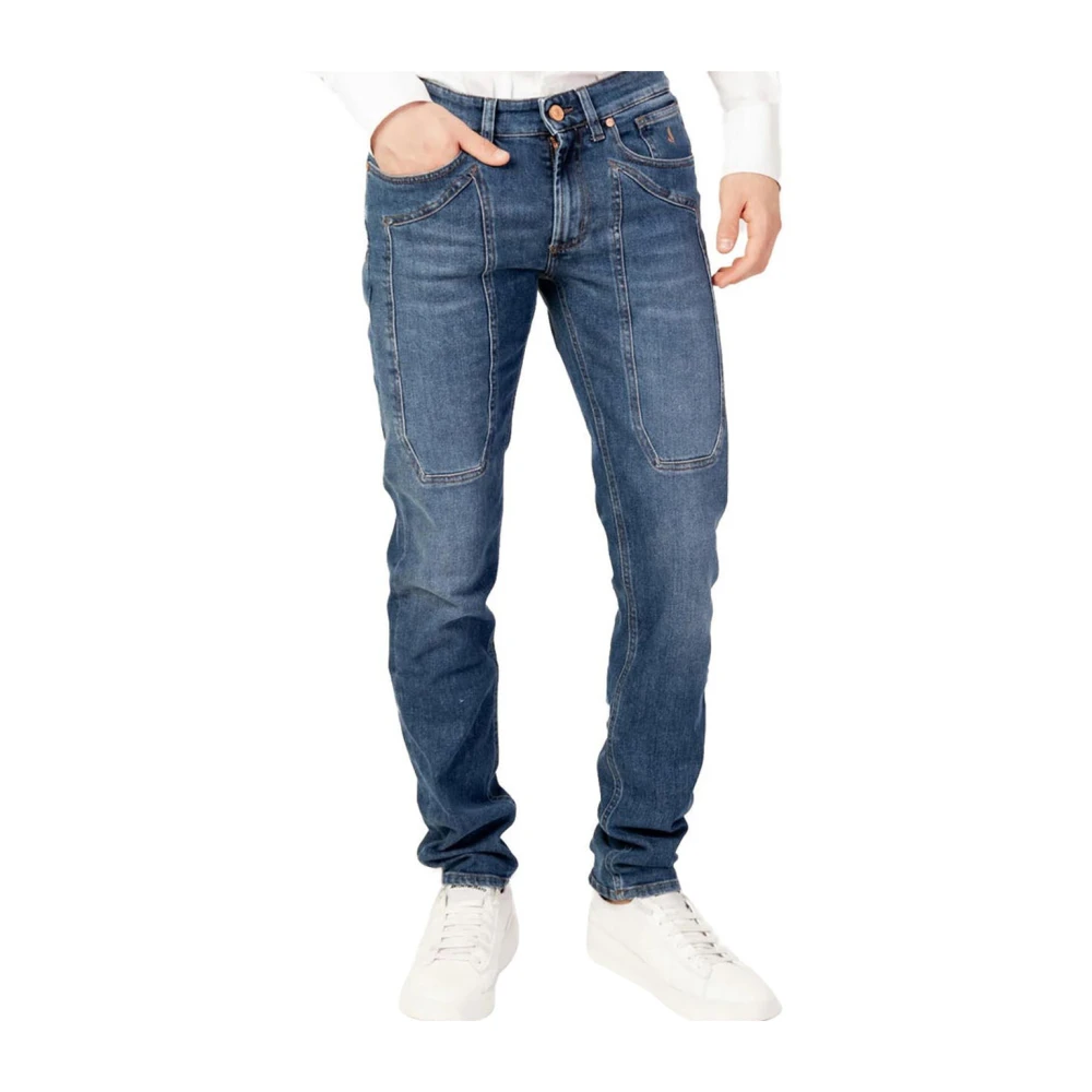 Jeckerson Mid Blue Slim Fit Denim Jeans Blue Heren