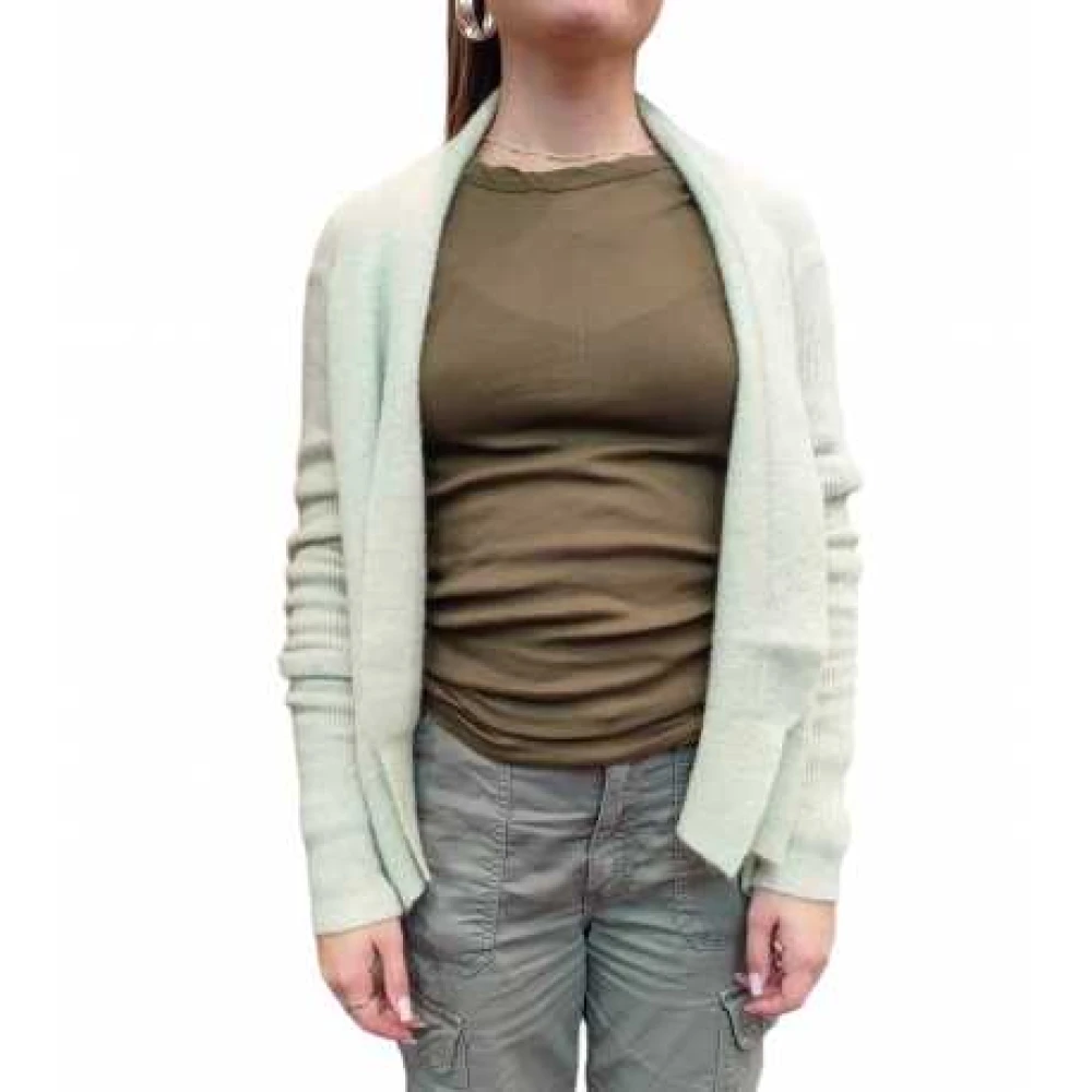 Rick Owens Lichtgroene alpaca medium wrap vest Green Dames