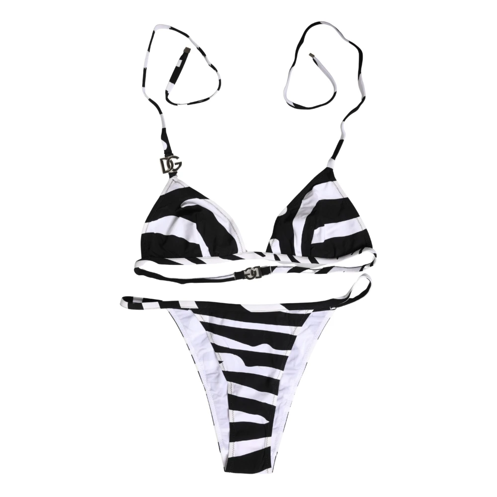 Dolce & Gabbana Women's Black Zebra Triangle Bikini - Bikinis - S - Swimwear