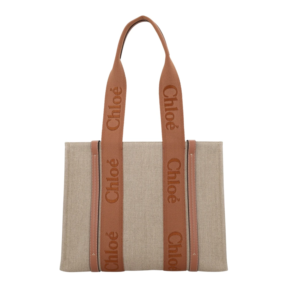 Chloé Beige Shopping Bags, Female, One Size, Woody Tote