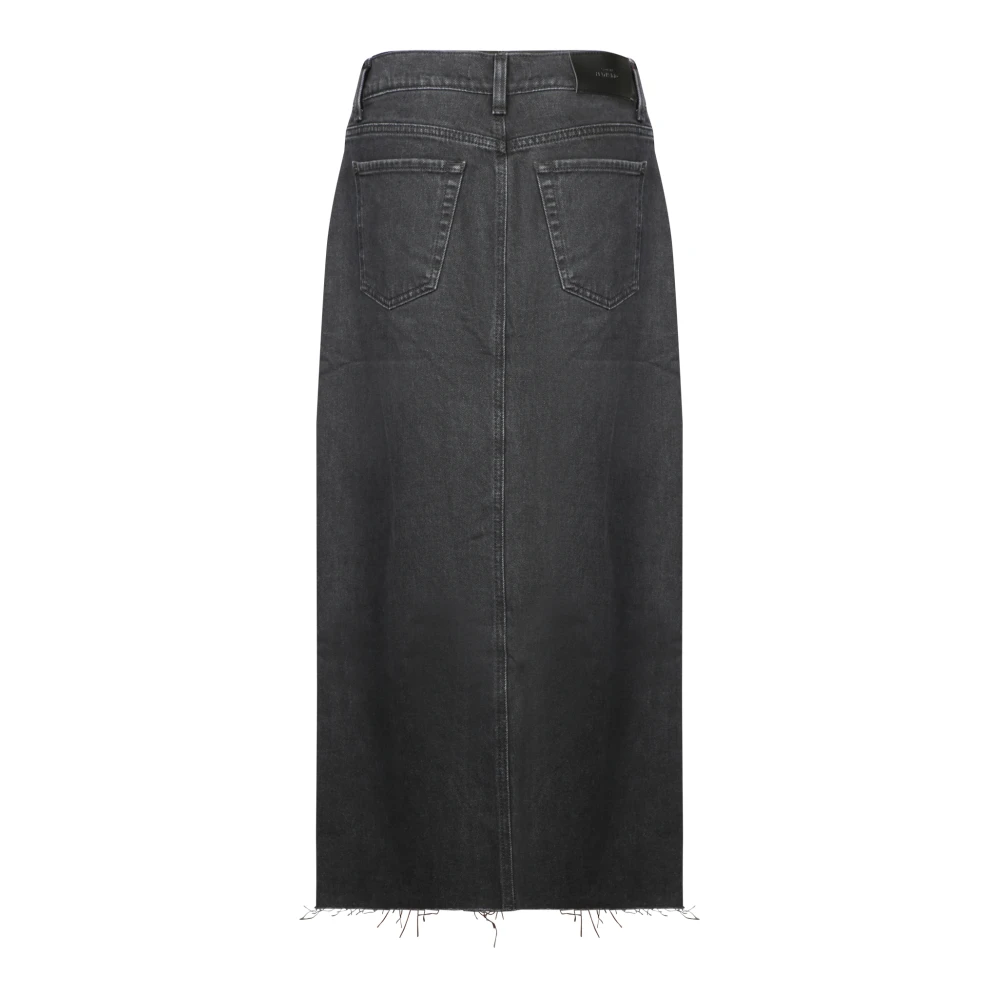 7 For All Mankind Jeansrok met hoge taille Black Dames