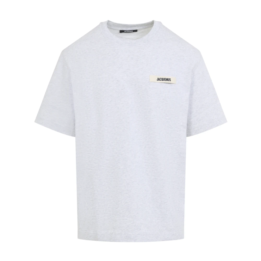 Jacquemus Gray T-Shirts, Male, S, Le T-Shirt Gros Grain