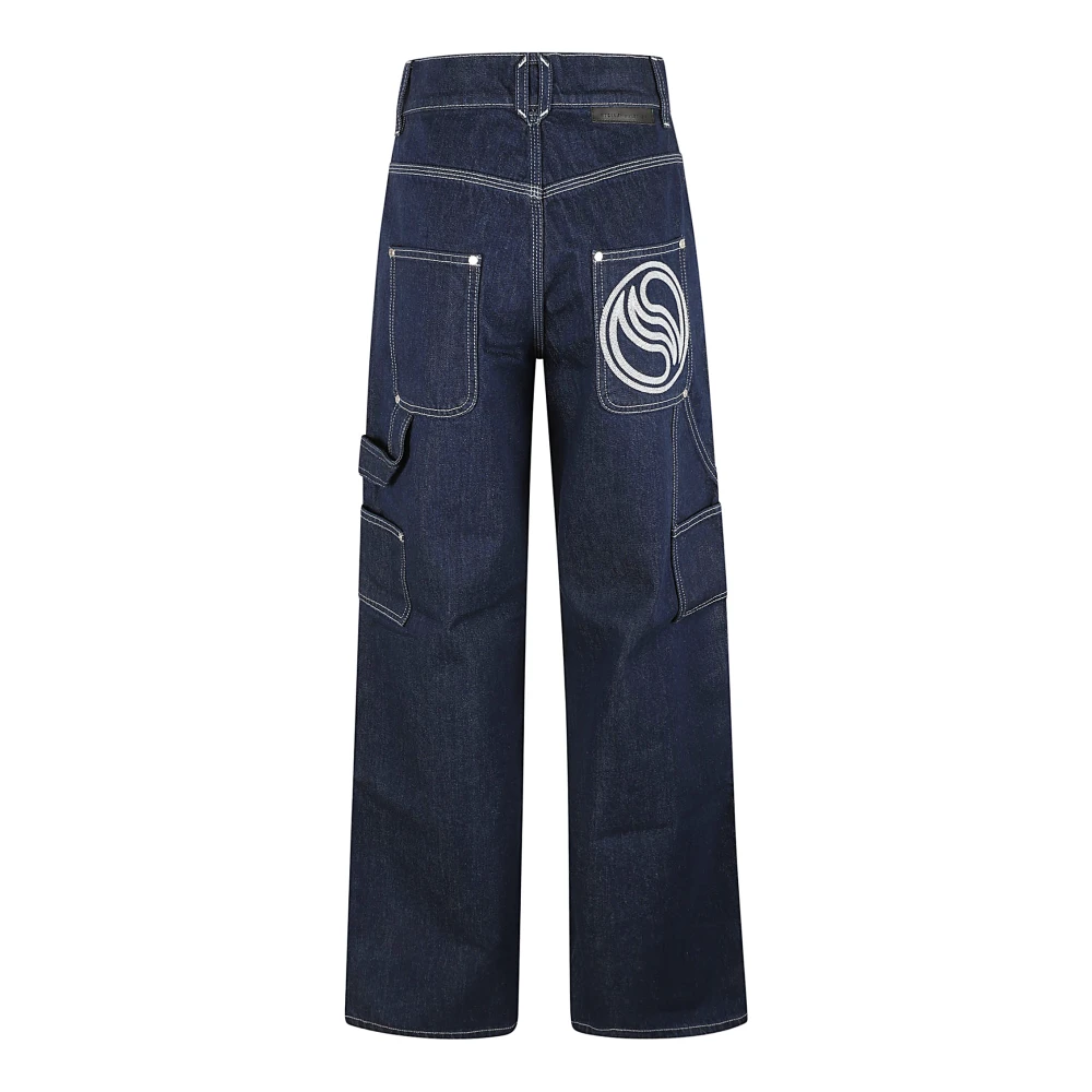 Stella Mccartney Donkerblauwe S-Wave Cargo Jeans Blue Dames