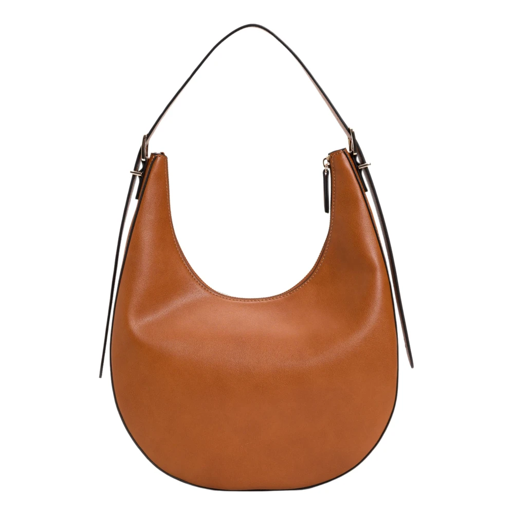 Twinset Bruin Leren Tassen met Logo Brown Dames