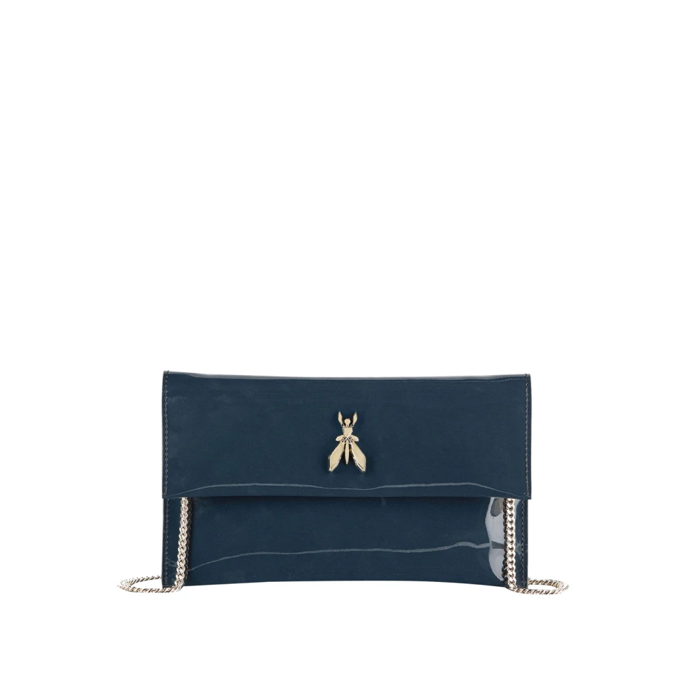 PATRIZIA PEPE Ultra Glossy Dames Clutch Tas Gray Dames
