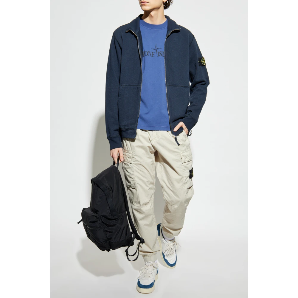 Stone Island Sweatshirt met opstaande kraag Blue Heren