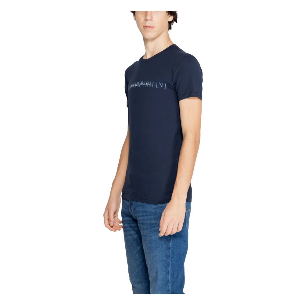 Emporio Armani Mannen Crew Neck T-shirt Herfst Winter Blue Heren