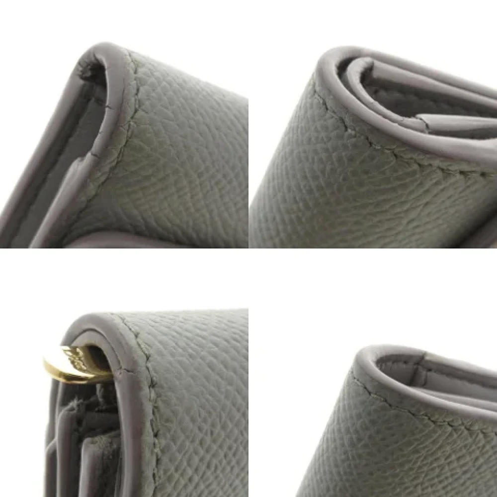 Dior Vintage Pre-owned Leather wallets Gray Dames