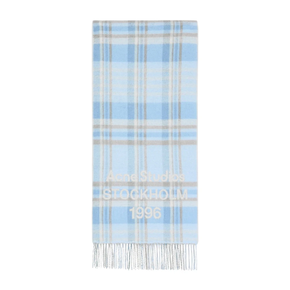 Acne Studios Plaid Wool Scarf - Woman Scarves Blue One Size - Immagine 3
