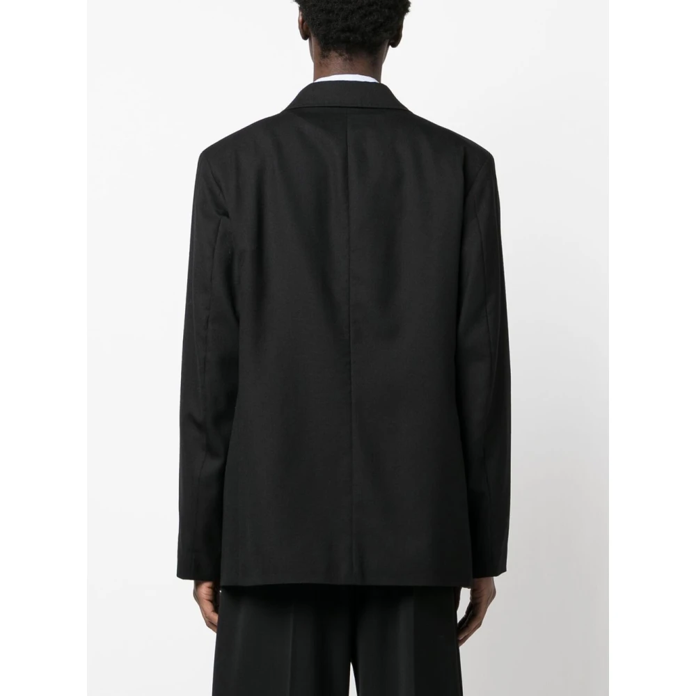 Our Legacy Zwarte Wol Double-Breasted Jas Black Heren