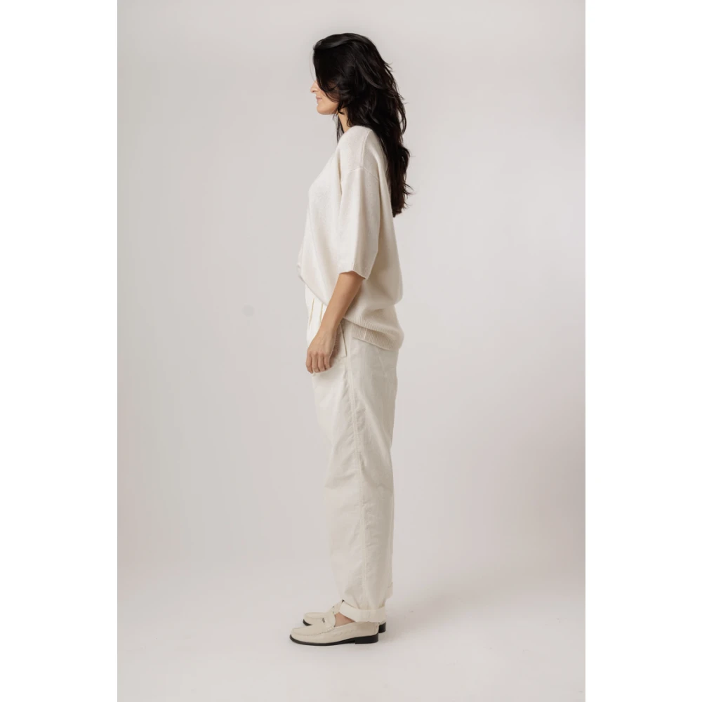Lisa Yang Oversized Crème Trui met Ronde Hals Beige Dames